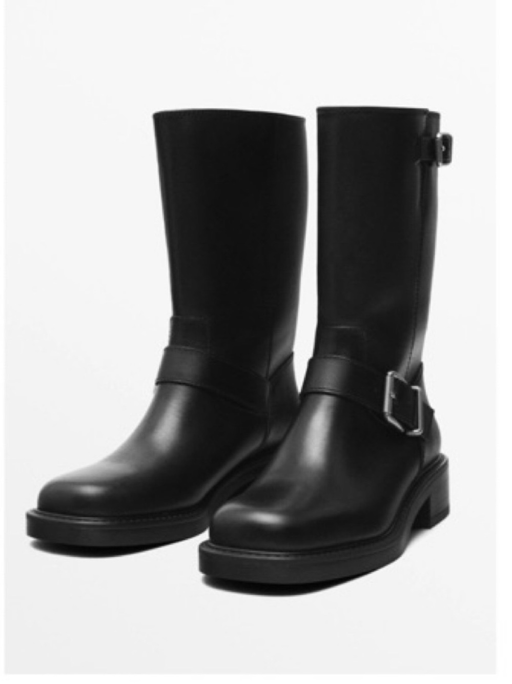 MASSIMO DUTTI Flat ankle boots with buckles